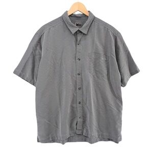 REI Modal Blend Shirt Mens Grey Short Sleeve Button Down Size XXL